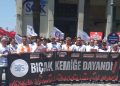 SGK’nın büro emekçileri mali ve özlük hakları için alana çıktı