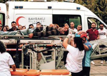 Bayraklı Belediyesinde yangın tatbikatı