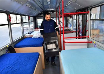 ESHOT otobüsleri barınma aracına dönüştürüldü.