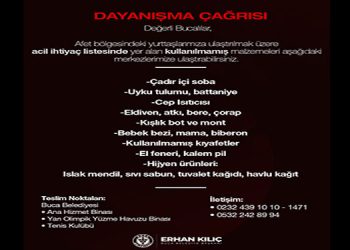 Buca Belediyesi’nden dayanışma çağrısı