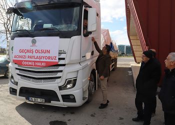 Ödemiş deprem bölgesi için tek yürek oldu.