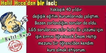 Halil Hoca’dan bir inci…