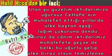 Halil Hoca’dan bir inci…